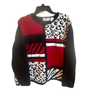 !CLEARANCE! Alfred Dunner Plus Size 3X Colorblock Animal Print Sweater